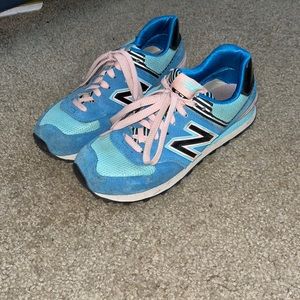 New Balance W574 Suede Sneakers